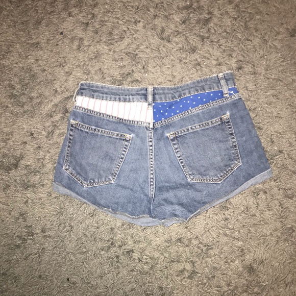 Topshop American flag high waisted denim shorts - Picture 2 of 3